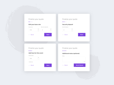 Quote builder form app chat design form invoice mobile multi step quote quote builder ui