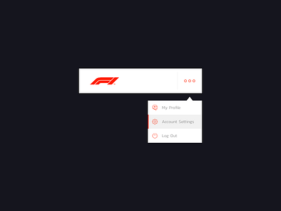 Dropdown Menu - F1 Concept (Rebound) daily ui design dropdown f1 flat formula 1 formula one menu minimal red ui