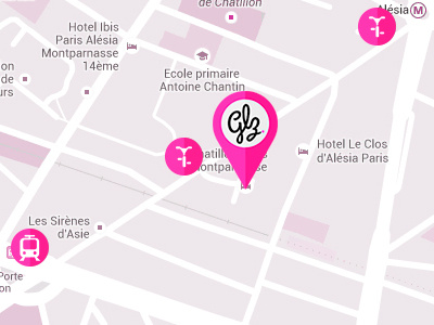Some Google Mapping design flat front end glucoz pink ux webdesign