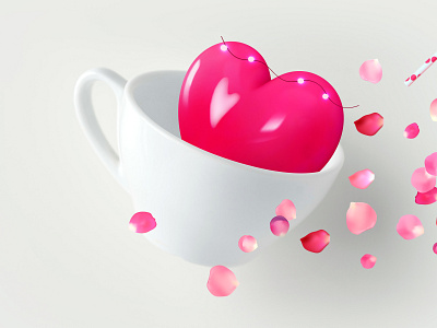 SERVING HOT PINK adobephotoshop advertising composite cup cute design graphicdesign heart illustration petals pink valentine