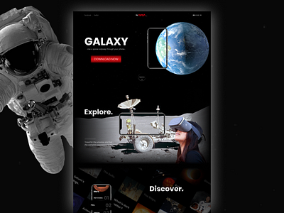 Galaxy by NASA - Web Concept art direction astronaut clean concept dark galaxy landing layout nasa space ui web