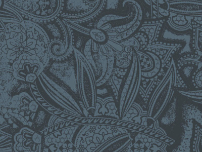 Blue Paisley Yardage floral ornate paisley pattern photocopy stamp traditional vintage yardage