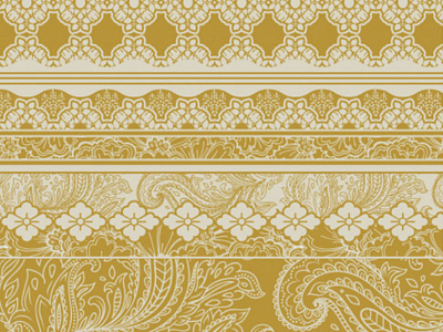 Gold Paisley Yardage