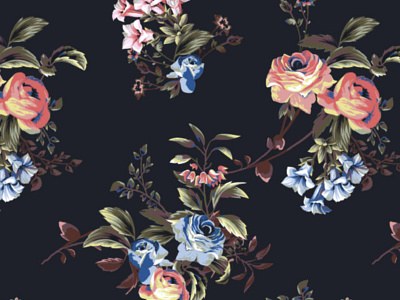 Mini Tie Floral bluebell ditsy floral flower leaf menswear rose vintage