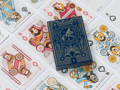 EDAWN Startup Deck 2.0 deck illustration joker king line art nevada playing cards portraits queen reno rocket silicon valley