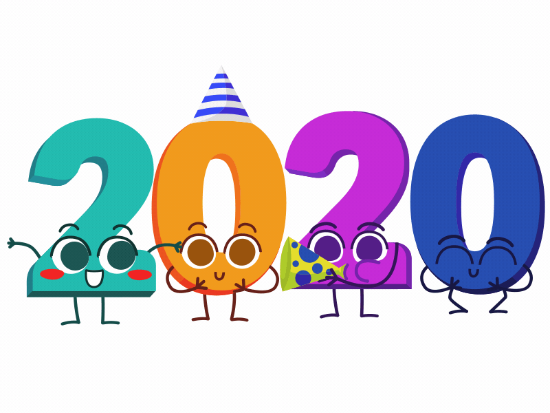 Happy New Year 2020! 2danimation animated animation animations app design illustration lottie vector