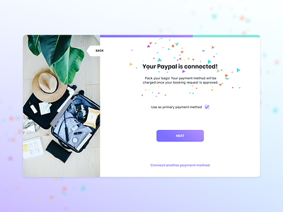 Payment method confirmation confirmation gradient onboarding onboarding flow payment payment method ux