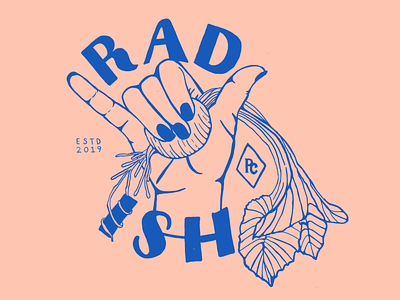 Radish - Alt colorway branding chef design handlettering illustration shaka