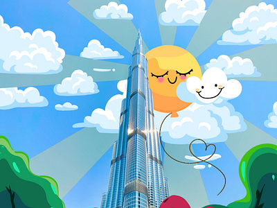 Cartoon Dubai design graphic design illustration