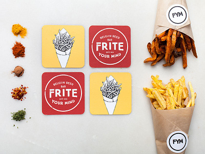 Restaurant Startup Branding branding coaster design illustration inspiration photography pomme frite product restaurant small business startup