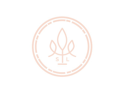 Line Art Plant Badge badge brand line art logo