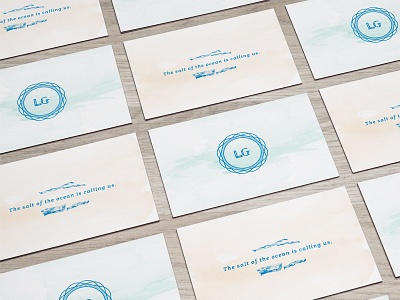 Business Card Design - Postfilm Design Co badge branding business card illustration monogram ocean photography watercolor