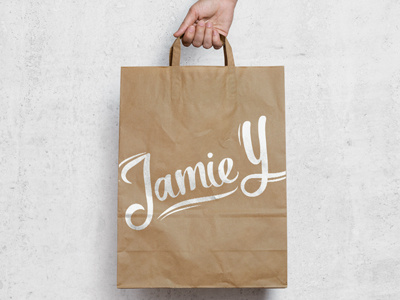 Paper Bag Handlettered Swash Logo - Postfilm Design Co. branding brush pen custom illustration lettering lines logo rock n roll stroke swash