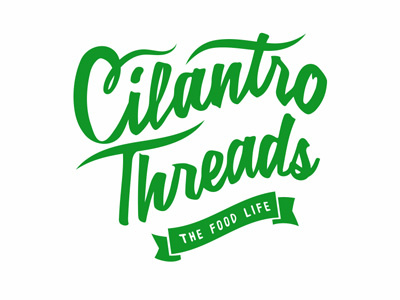 Cilantro Threads Hand Lettered Brush Script Logo brand brush handlettering illustration logo pen small business startup t shirt