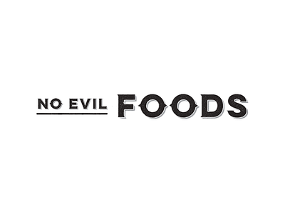 No Evil Foods Brand Logo Development brand culinary distressed food grunge hand lettered logo packaging texture vintage