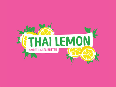 Thai Lemon Cosmetic Label Design all natural beauty brand branding chalk cosmetic hand drawn identity label lemons product