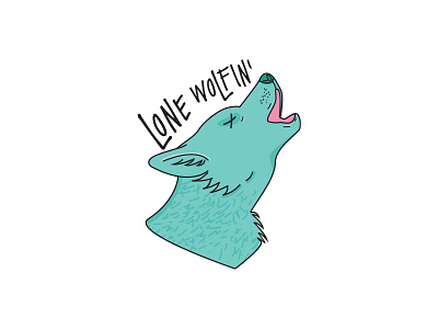 Lone Wolf Enamel Pin design branding clothing brand enamel pin hipster icon illustration illustrator line art punk trendy weird wolf