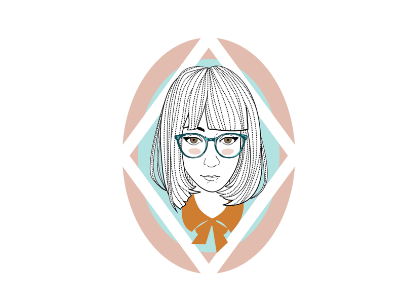 Regina Bust Illustration brand bust character gif icon illustration logo vintage wes anderson