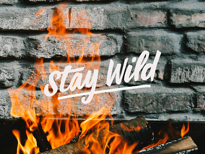 Stay Wild brand branded brush content fire handlettering illustrative saying tagline