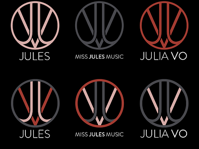 "Miss Jules Music" / Julia Vo / DJ Jules Logo/Branding. branding identity illustrator logo