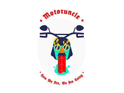 Motoruncle branding color illustration motor motorcycle uncle