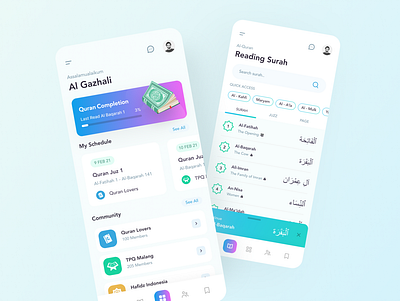 Hafidz - Quran Mobile App Collaboration alquran application clean islam mobile app moslem platform quran ui uiux ux