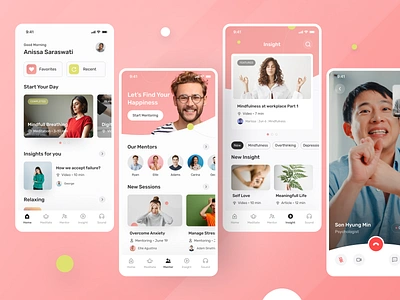 Mindty - Mental Health App app clean meditation mental mental health mentoring ui design