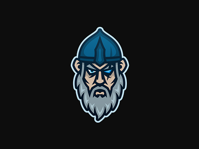 Blue Viking mascot esports logo mascot