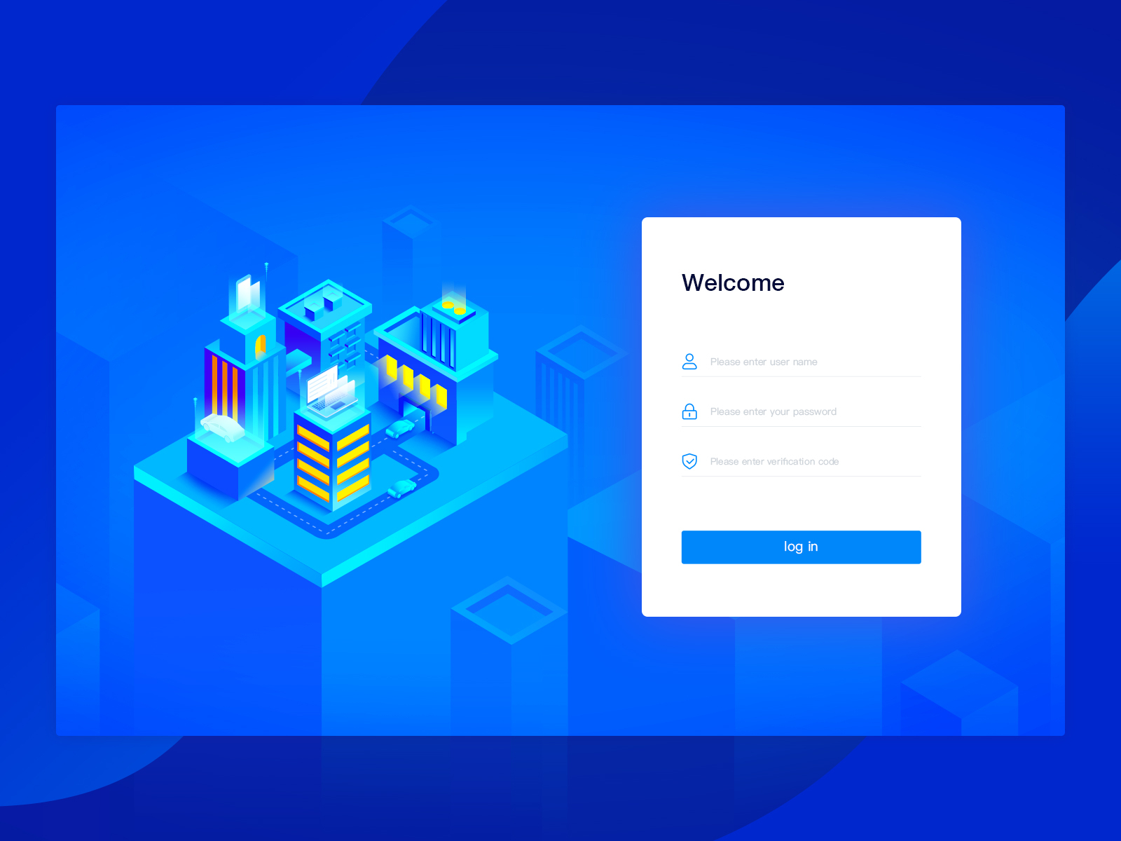 2.5D login page illustration by Penny Lee on Dribbble