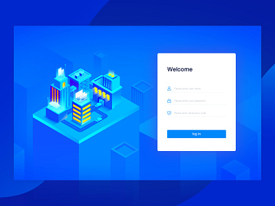 2.5D login page illustration 2.5d design graphic illustration log in web