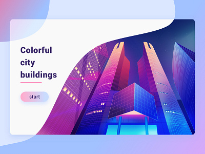 Colorful city buildings