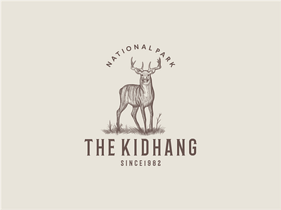 The Kidhang animal art deco badge classic deer logo national park retro vintage