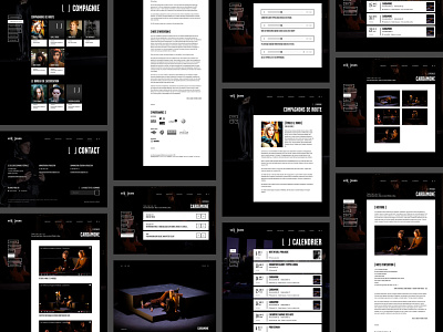 🎭️ Theatrical troupe - All pages black and white blocks cards clean dark design figma theatre theatrical troupe ui webdesign
