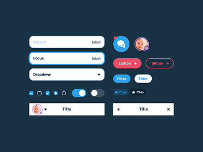 🍼 Baby App - Components babies baby clean components design system figma kid kids light styleguide ui variants