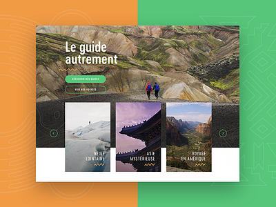 Trekking ⛰️ design discover hiking homepage landscape slideshow travel trek trekking webdesign