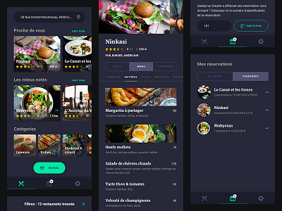 Food App 🥡 app application dark design food menu order ui