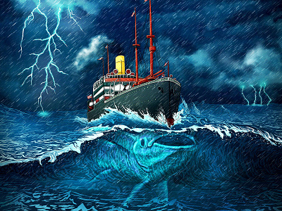 Call Of Cthulhu boardgame call of cthulhu creature cthulhu fish halouzs illustration podcast remora sea seas monster ship storm trading cards wave