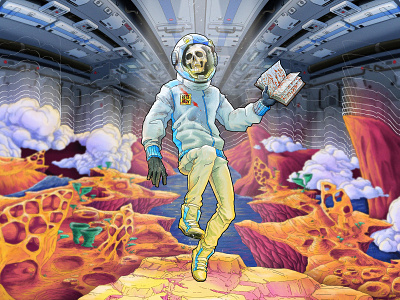 Quantum Teleporter alien astronaut boardgame character comic dead illustration mothership planet quantum scifi ship skull space teleport teleportation teleporter trading cards undead