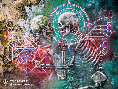 The Lovers 🏳️‍🌈💖 aerial digitalart fairy gay illustration loveislove lovers pride procreate queer skeletons tarot