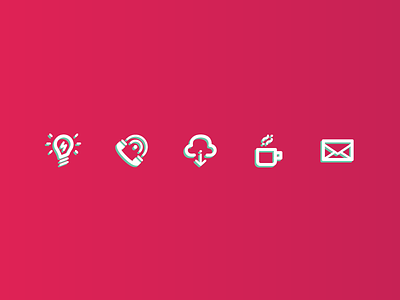 SpeadBrand Website Icons arrow cloud coffee download envelope icon lightbulb mail mint phone pink web
