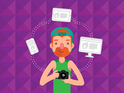 SpeadBrand Services Characters - Photographer agency development ginger green illustration photographer photography purple web design