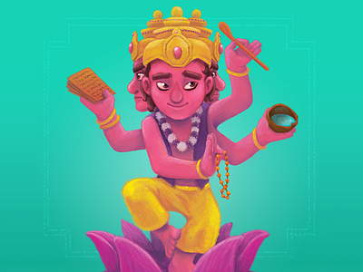 Brahmā The Creator brahma character creation creator dance deity god hindu indian lotus