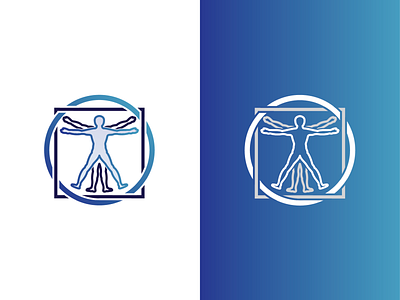 Vitruvian Man anatomy circle davinci design icon illustration logo man square vector vitruvian