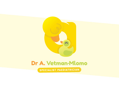 Dr Vetman-Mlomo Specialist Paediatrician Logo branding character child design doctor ducky icon illustration logo logo design mother nature neonatal paediatrician vector