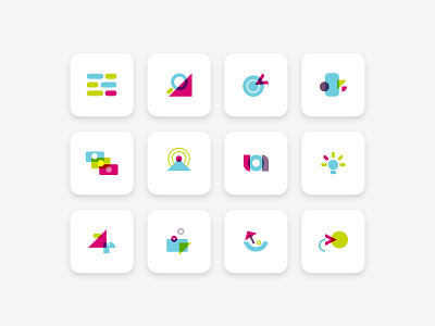 Synergy Codes Abstract Icons Set abstract abstract icons branding colors design geometric icon set icons minimal vector