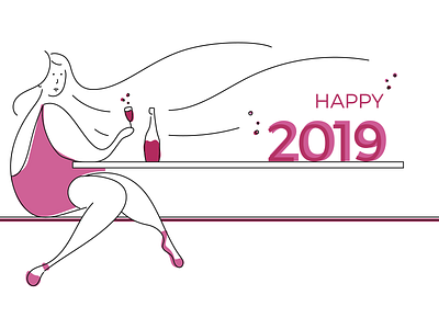 Happy 2019 design illustration vector