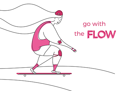 go with the flow design illustration vector