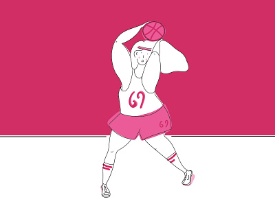basketball girl design illustration vector