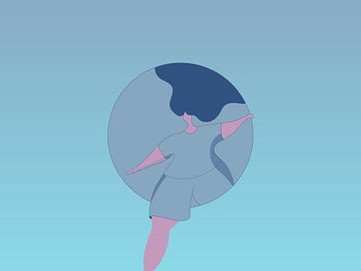 in a bubble 2 design girl illustration minimal vector