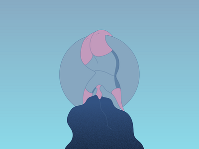 in a bubble 4 blue bubble design geometric girl illustration minimal vector violet